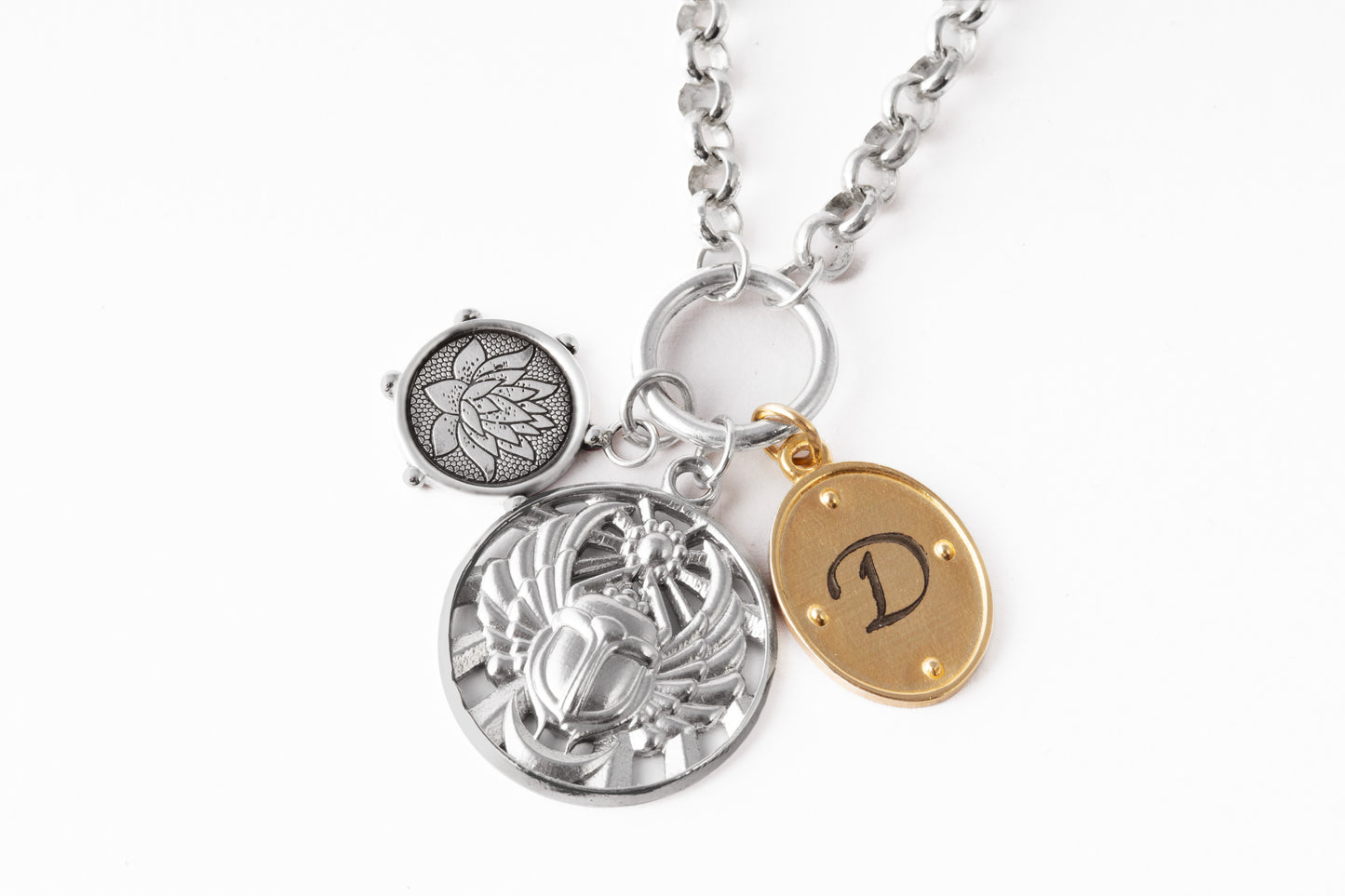 Scarab Talisman Necklace in Sterling Silver