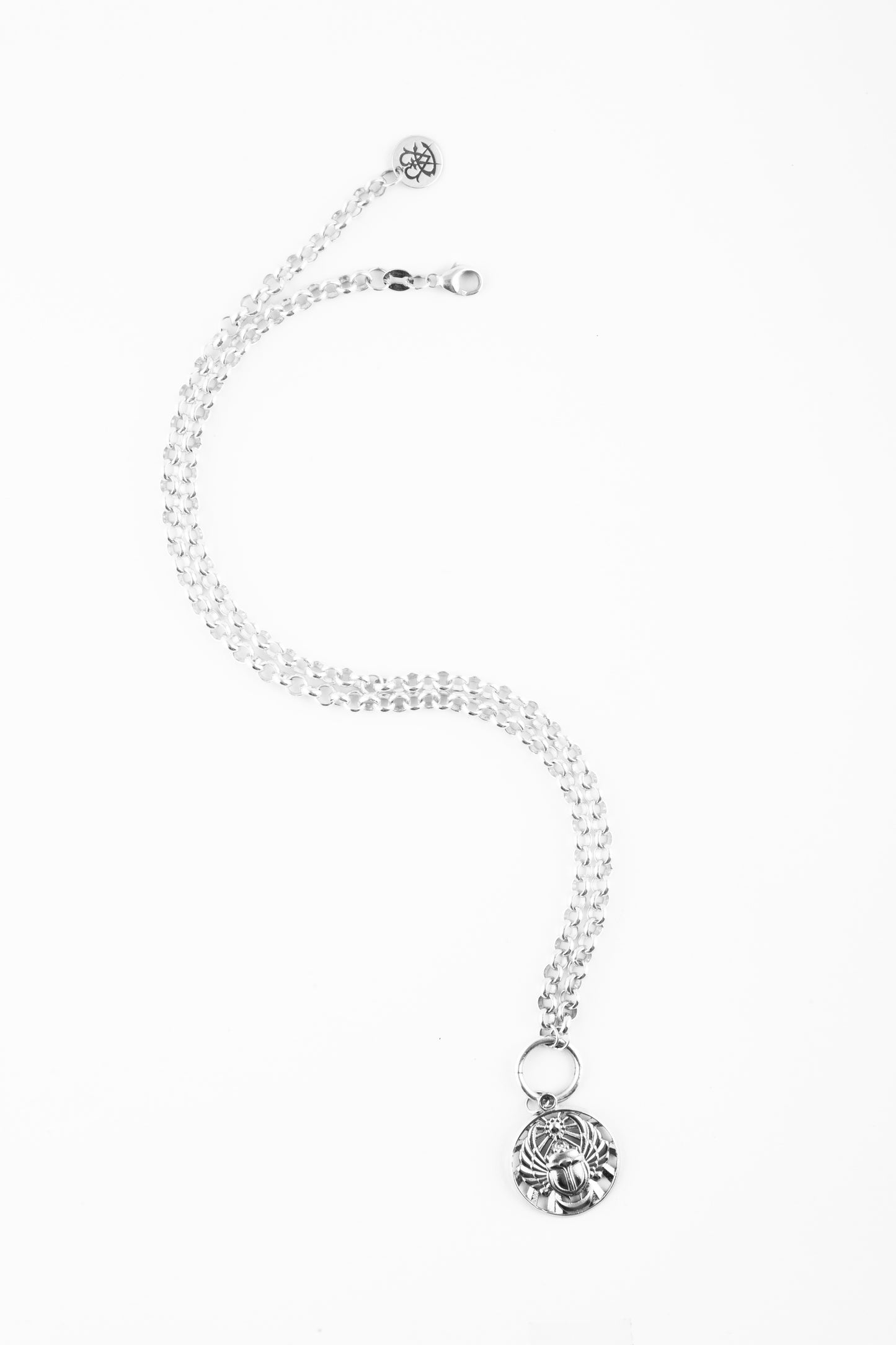 Scarab Talisman Necklace in Sterling Silver