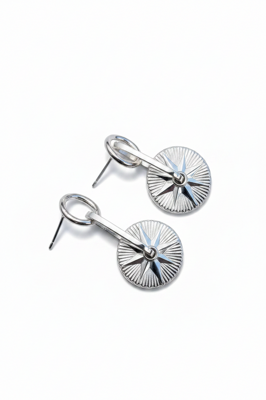 Compass Earrings in Sterling Silver